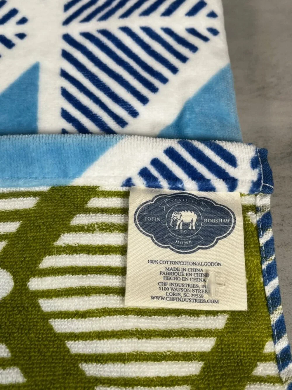 John Robshaw Bodhi Blue/Azure Beach Towel - NEW